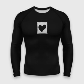 Мужской рашгард 3D с принтом Пустое сердце  заплатка в Петрозаводске,  |  | Тематика изображения на принте: 14 февраля | заплатка | любовь | одиночество | пустота | сердечки | сердца | сердце | сердце заплатка | серый | черный