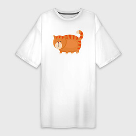 Платье-футболка хлопок с принтом Толстенький оранжевый котик в Петрозаводске,  |  | abstraction | animal | art | artwork | cat | colorful | colors | graphics | kitten | patterns | surrealism | sweethuman | sweethumen | абстракция | арт | графика | животное | искусство | кот | котёнок | кошка | разноцветный | сюрреализм | узоры | цвета