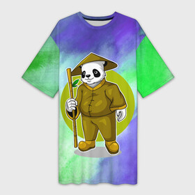 Платье-футболка 3D с принтом Мудрая Кунг фу панда в Петрозаводске,  |  | gong fu | gongfu | kung fu | kungfu | panda | бамбуковый медведь | боевые исскуства | большая панда | вин чун | единоборства | кунг фу | кунгфу | медведь | медведь кошка | панда | пиньинь | пятнистый медведь | спорт