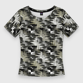 Женская футболка 3D Slim с принтом Абстрактный камуфляжный в Петрозаводске,  |  | abstract | brown | camouflage | dark | gray | green | khaki | militarism | military | monochrome | protective | swamp | абстрактный | болотный | военный | защитный | зеленый | камуфляжный | коричневый | милитаризм | монохромный | серый | темный | хаки