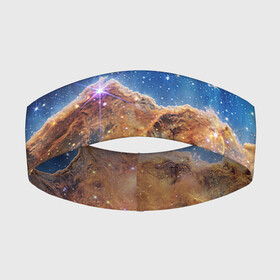 Повязка на голову 3D с принтом Туманность Киля в Петрозаводске,  |  | carina nebula | hubble | james webb | nasa | nebula | space | telescope | джеймс уэбб | космос | наса | телескоп | туманность | туманность киля | хаббл | хабл