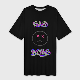 Платье-футболка 3D с принтом Sad Boys логотип в Петрозаводске,  |  | sad | sad boys | sad boys логотип | yung lean | грустные парни | грустный | грусть | печаль | сэд | тоска | треп сад | янг лин