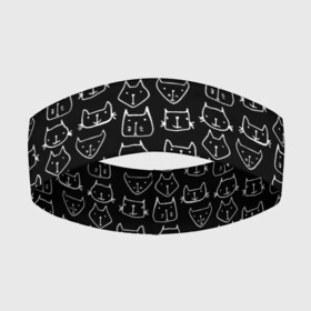 Повязка на голову 3D с принтом Милые Разные Мордочки Котов в Петрозаводске,  |  | animals | beast | cat | cute | животные | звери | кот | котейка | котёнок | коты | котэ | кошка | кошки | милый | мордочки | узор | чёрный