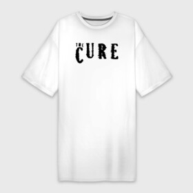 Платье-футболка хлопок с принтом The Cure лого в Петрозаводске,  |  | robert smith | the cure | альтернативный рок | готик рок | группа | зе куре | зе кюре | куре | кюре | новая волна | постпанк | роберт смит | рок | рок группа