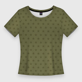 Женская футболка 3D Slim с принтом Камуфляжные звезды в Петрозаводске,  |  | star | звезда | звездочка | камуфляж | паттерн