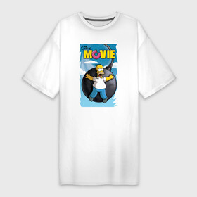 Платье-футболка хлопок с принтом The Simpsons movie  Гомер и бомба в Петрозаводске,  |  | bomb | cartoon | fear | homer simpson | movie | бомба | глаза | гомер симпсон | кино | мультфильм | пасть