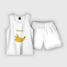 Детская пижама с шортами хлопок с принтом Bananas, бананы в Петрозаводске,  |  | bananas | бананы | еда | желтый | лето | фрукты