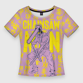 Женская футболка 3D Slim с принтом Danger Denji art в Петрозаводске,  |  | anime | chainsaw man | denji | аниме | анимэ | дэндзи | человек бензопила